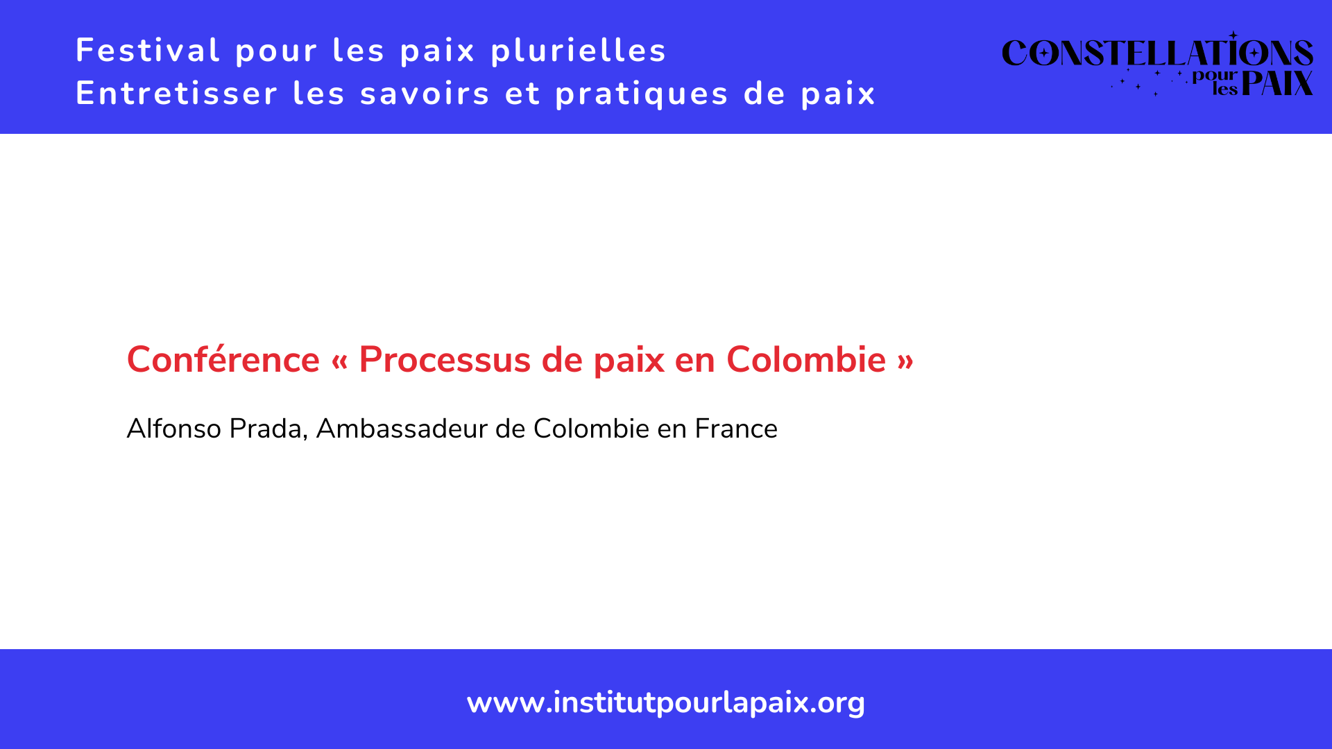 Conférence « Processus de paix en Colombie »