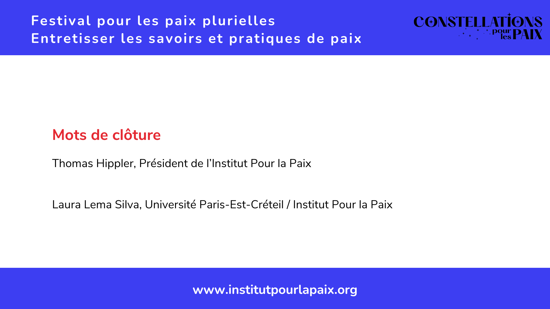 Mots de clôture